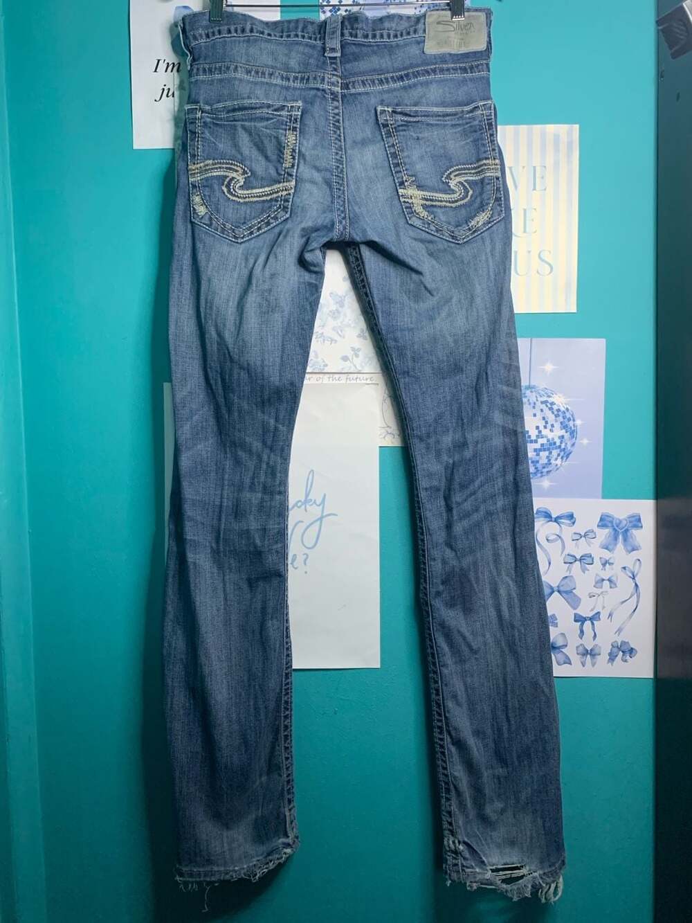 Silver Jeans Co. Blue Denim Distressed Jeans